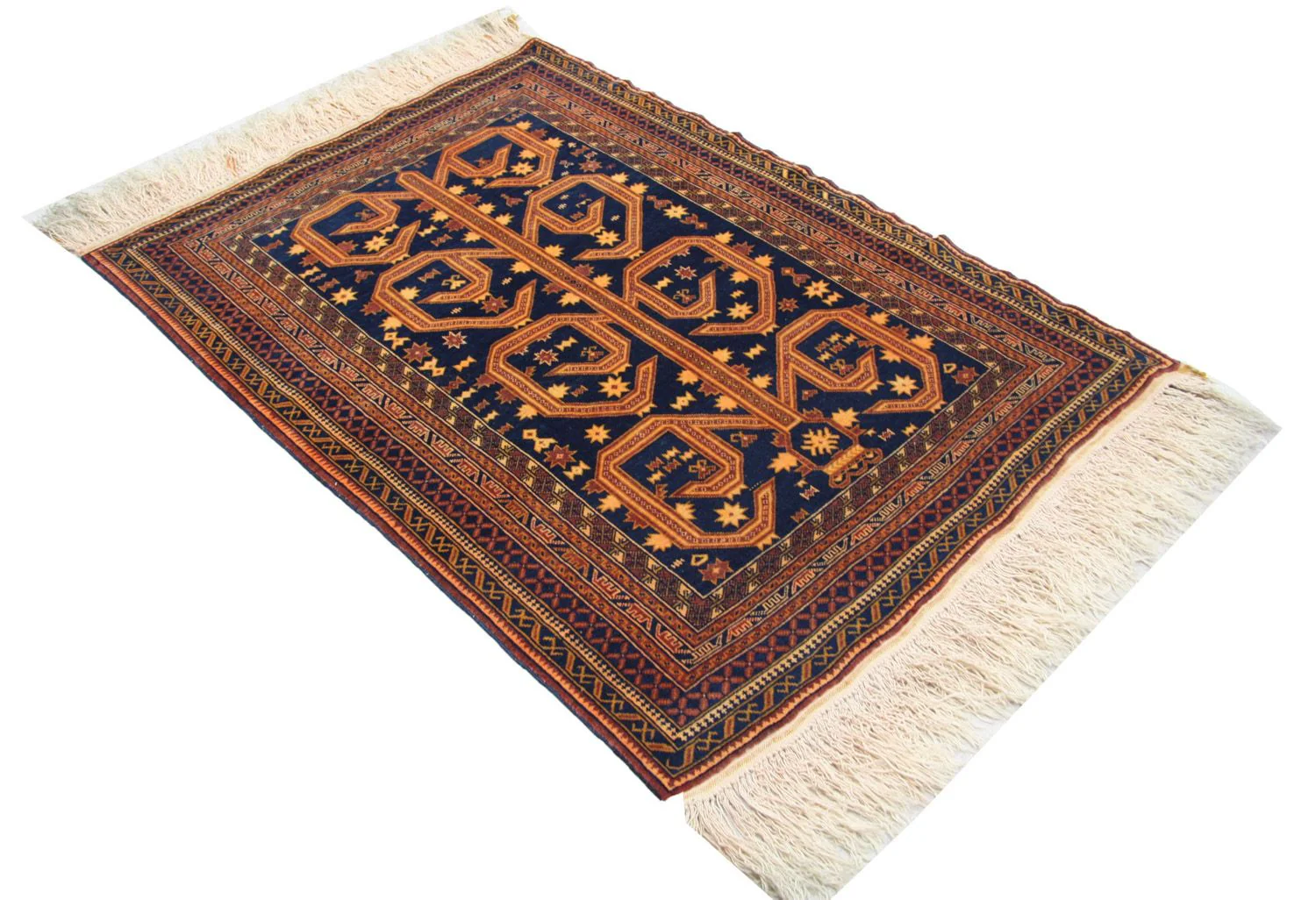 Afghan Teppich 140 x 95 cm - blau - Image 3
