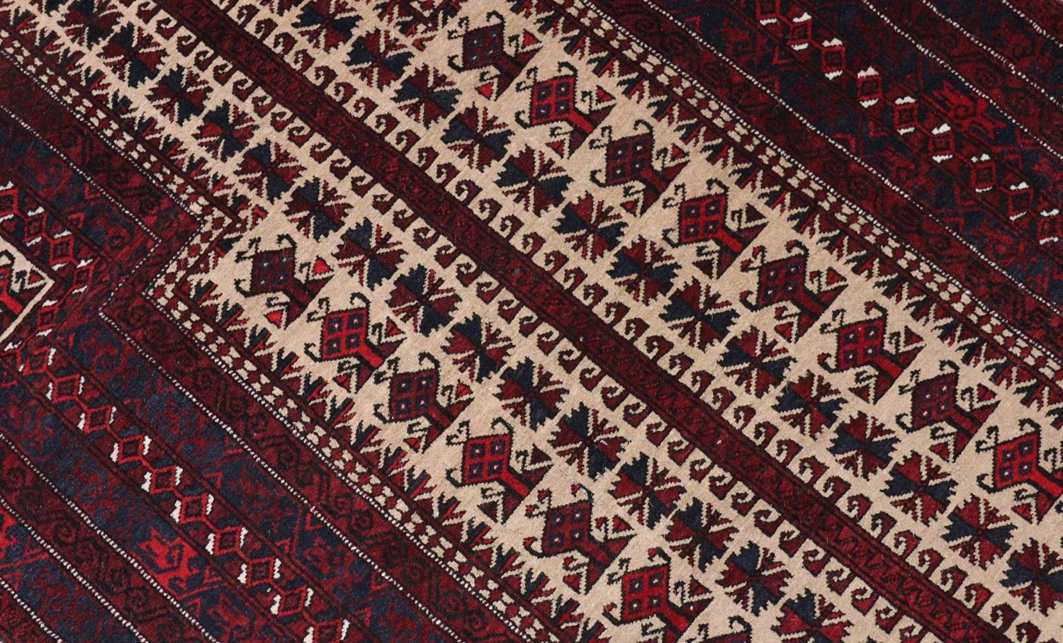 Afghan Teppich 150 x 95 cm - dunkelrot - Image 2