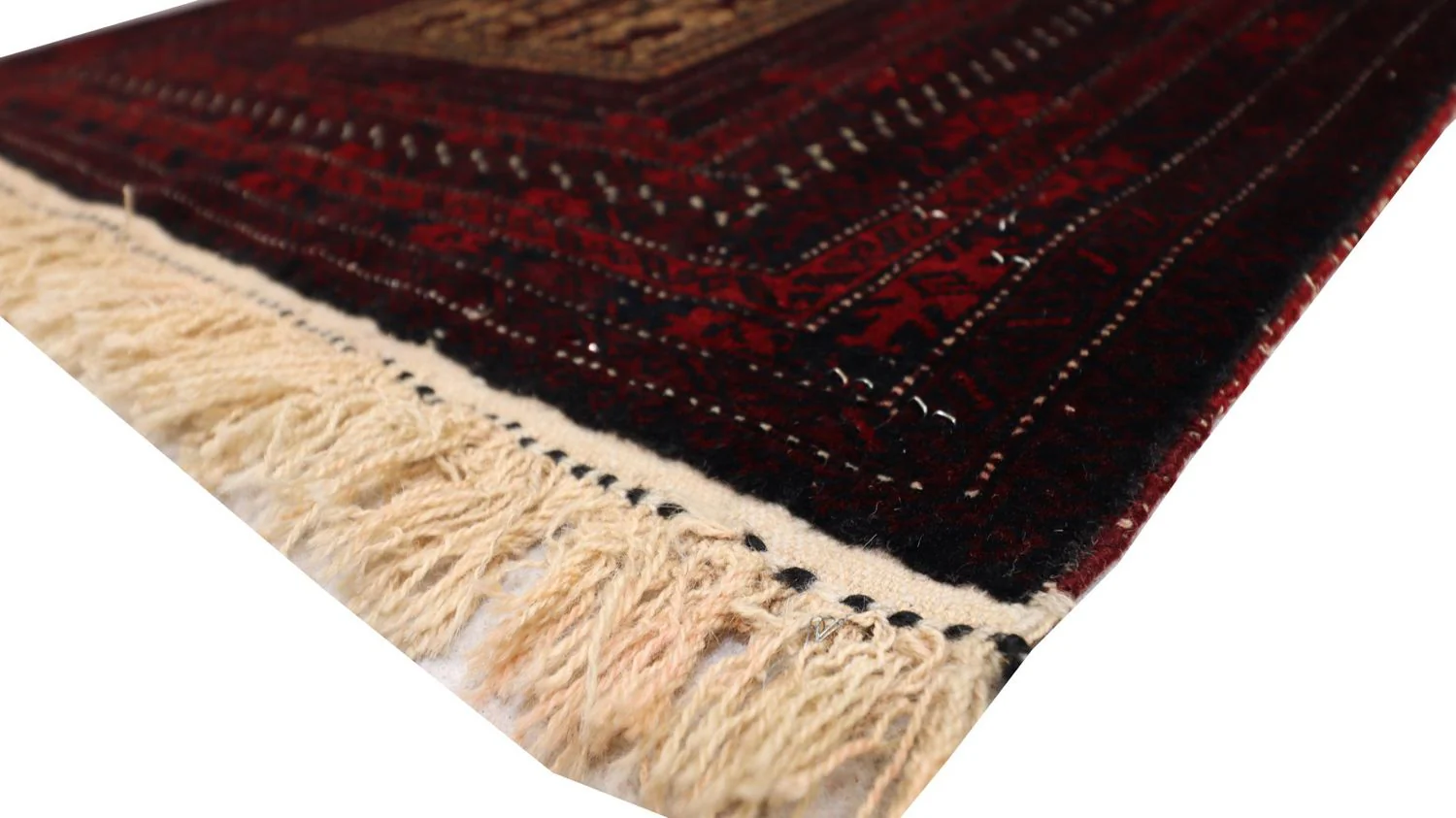 Afghan Teppich 150 x 95 cm - dunkelrot - Image 3