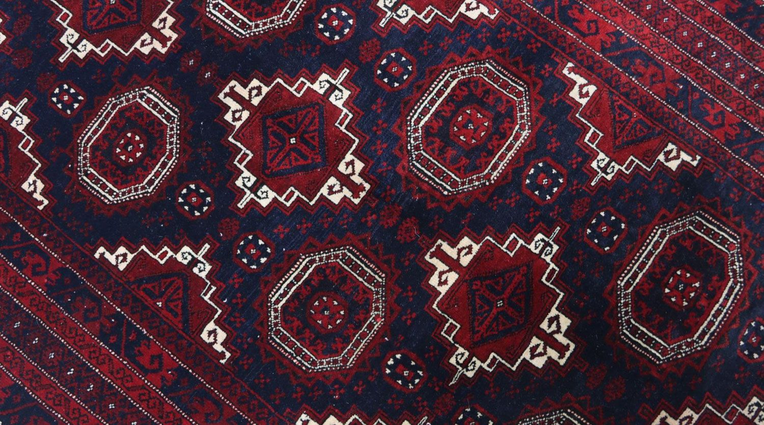 Afghan Teppich 173 x 117 cm - dunkelrot - Image 2