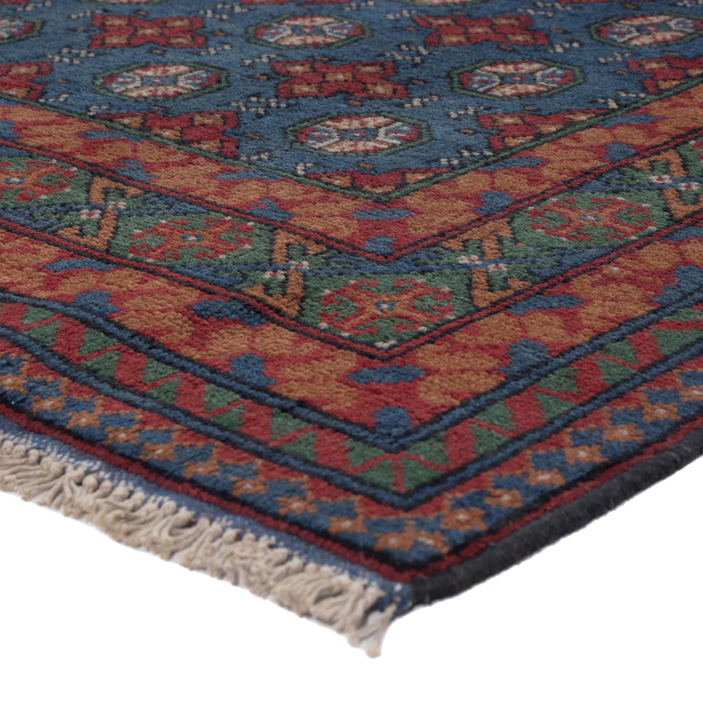 Afghan Teppich - Filpa - 201 x 150 cm - dunkelblau - Image 4