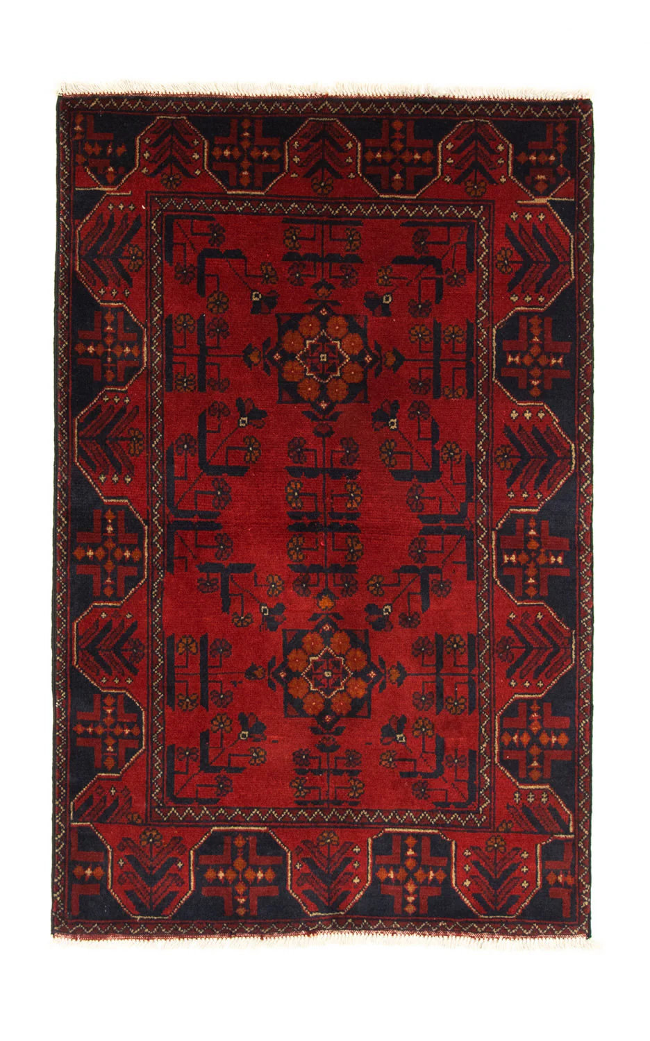 Afghan Teppich - Kunduz 125 x 83 cm - rot
