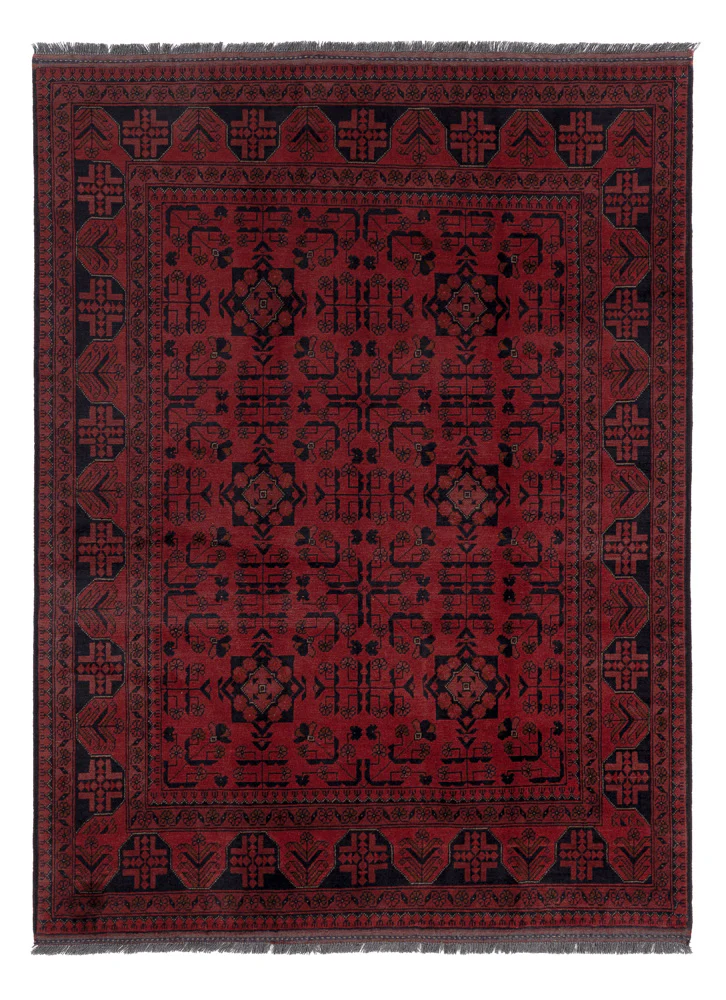 Afghan Teppich - Kunduz - 194 x 148 cm - rot