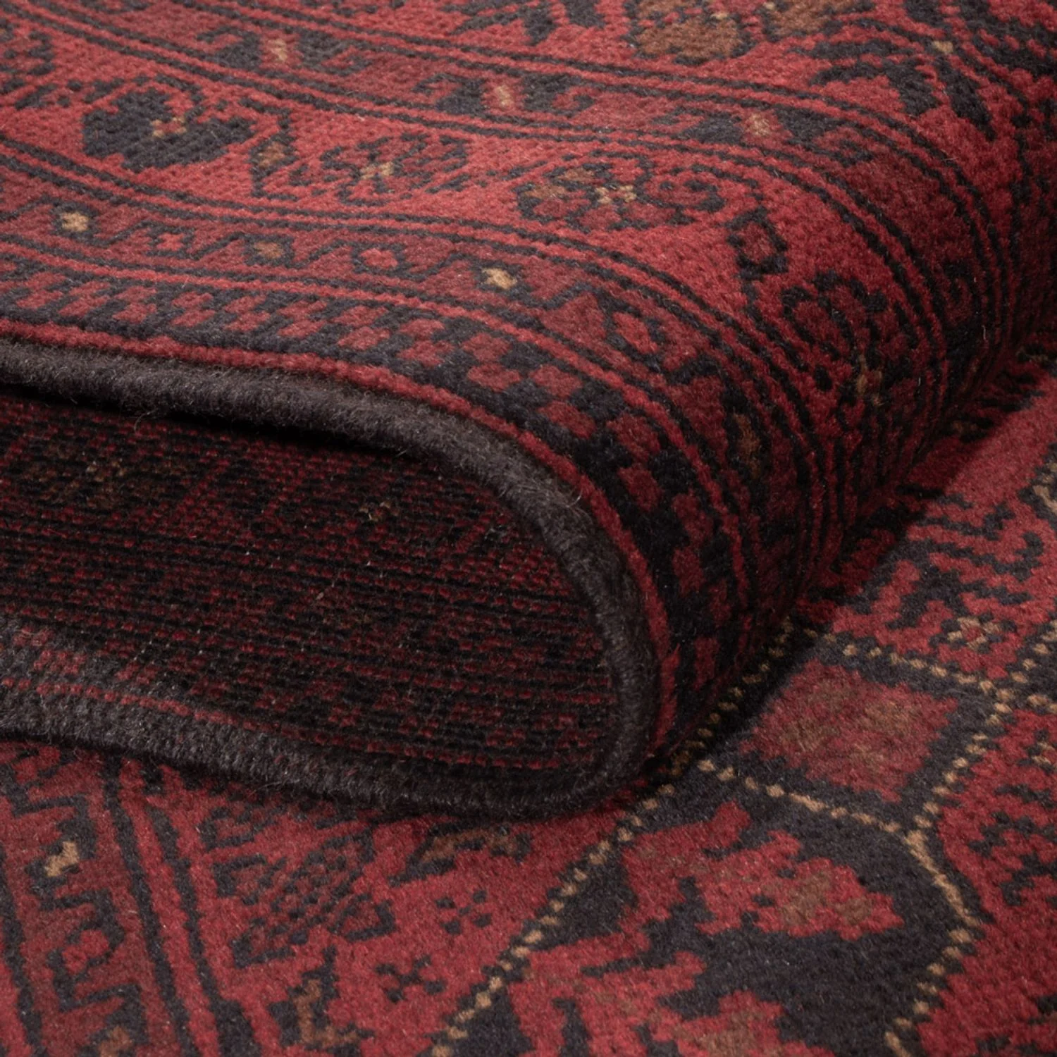 Afghan Teppich - Kunduz - 201 x 128 cm - dunkelrot - Image 4