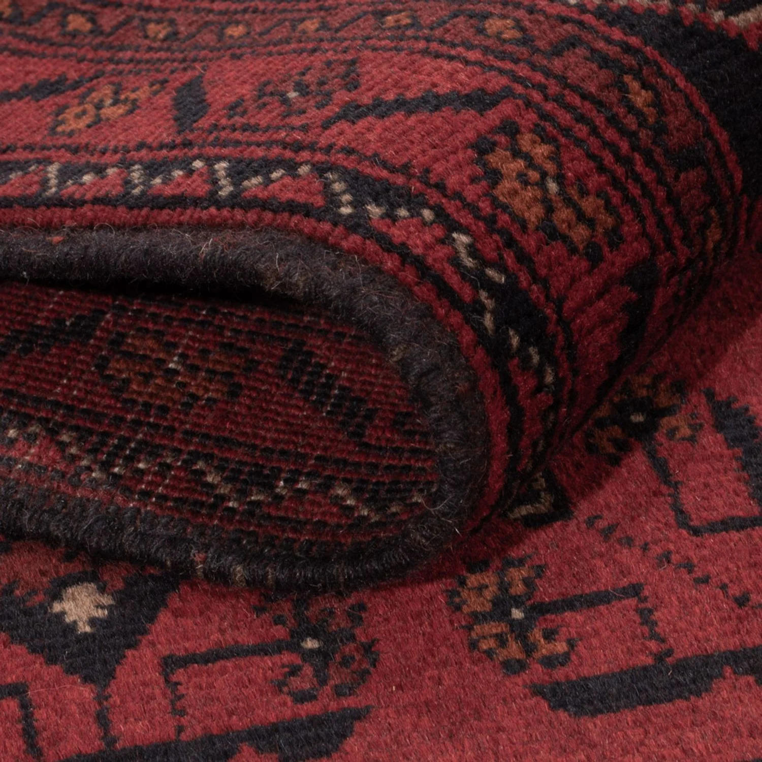 Afghan Teppich - Kunduz - 201 x 130 cm - dunkelrot - Image 4