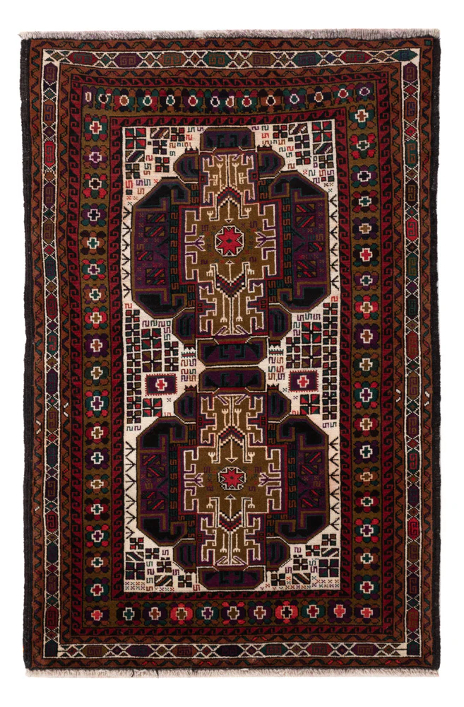 Belutsch Teppich - 134 x 84 cm - mehrfarbig