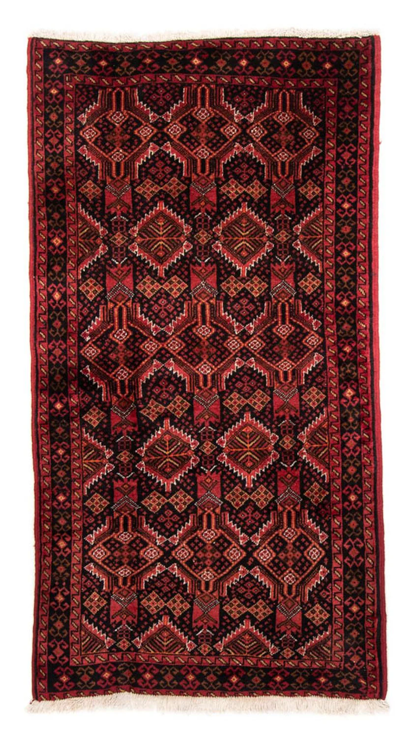 Belutsch Teppich 184 x 96 cm - dunkelrot
