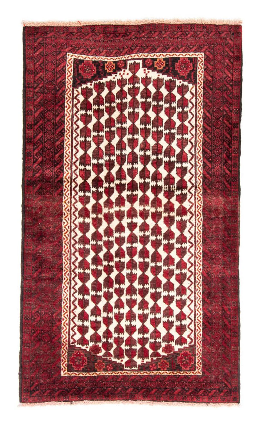 Belutsch Teppich 185 x 102 cm - dunkelrot