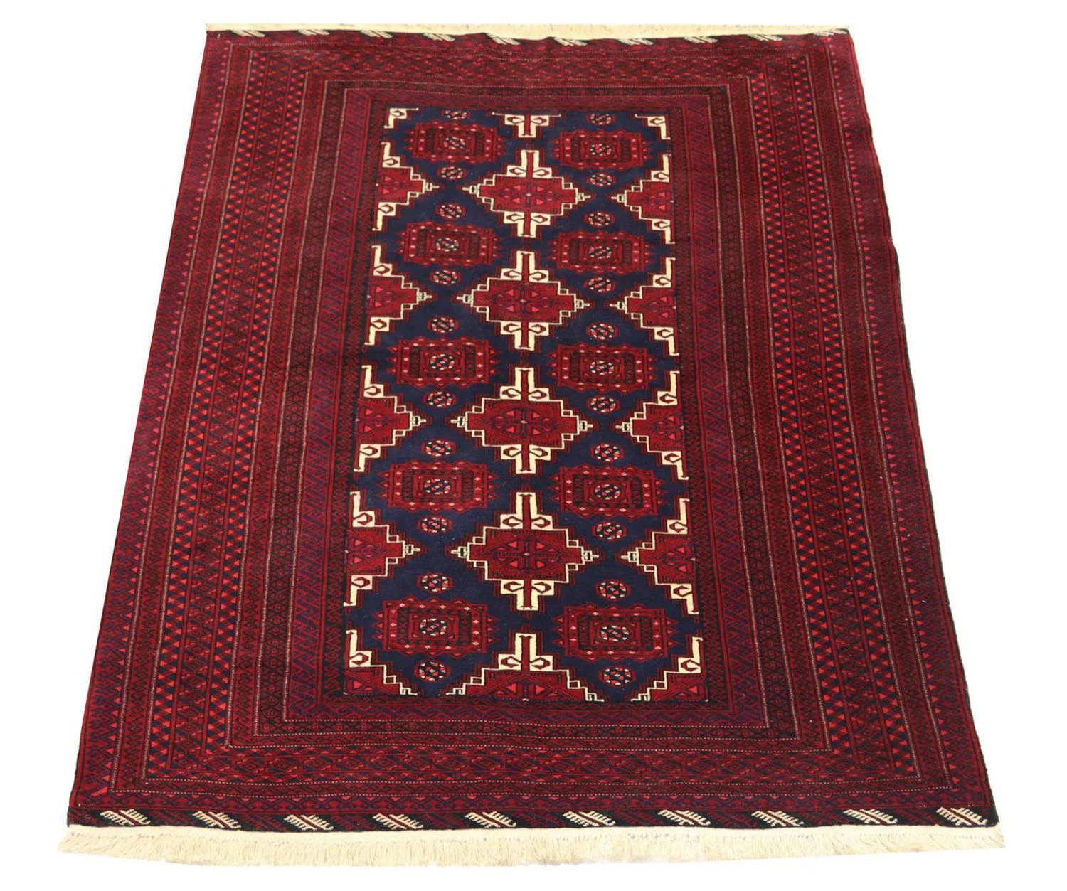 Belutsch Teppich 205 x 127 cm - dunkelrot
