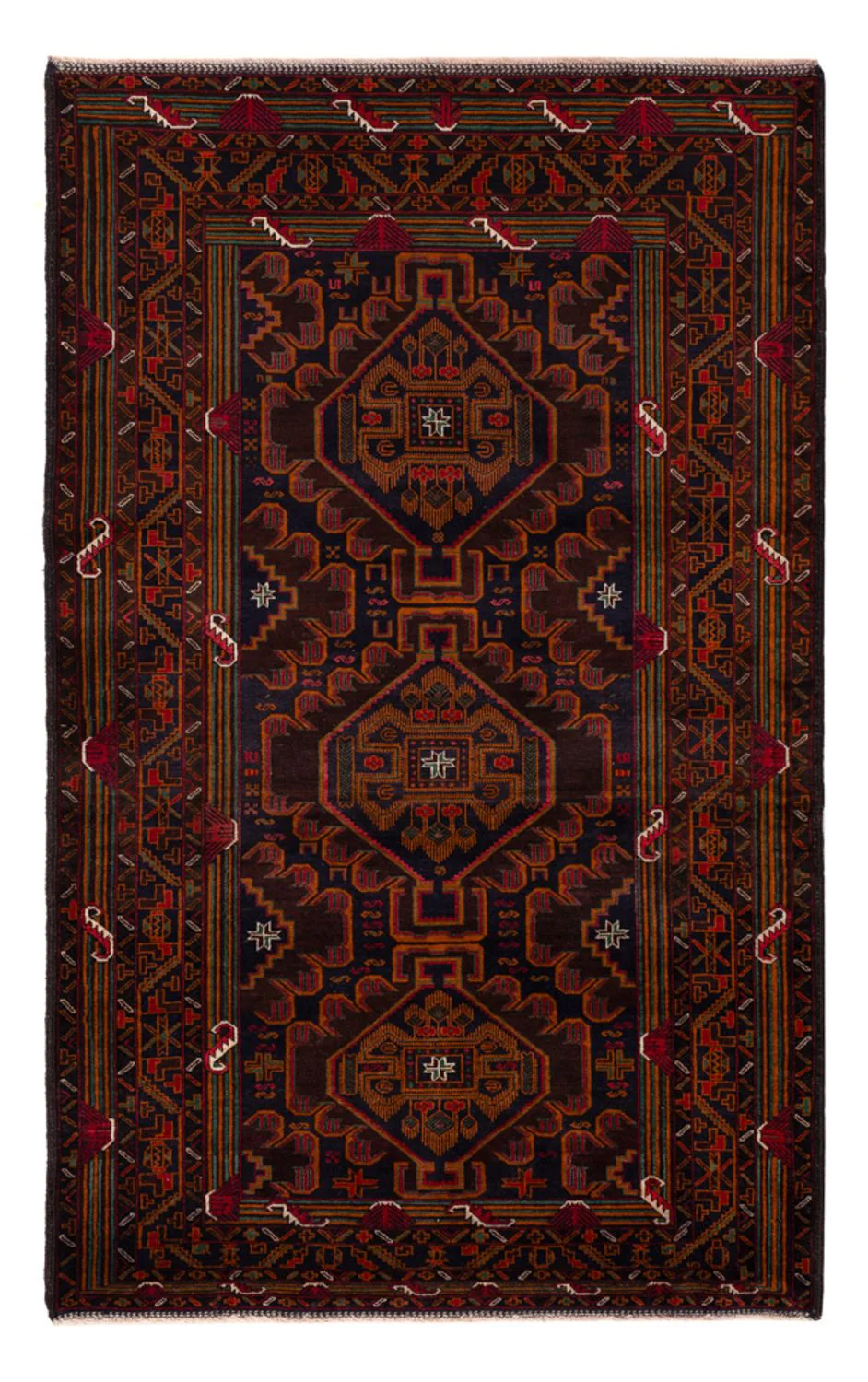 Belutsch Teppich - 213 x 128 cm - dunkelrot