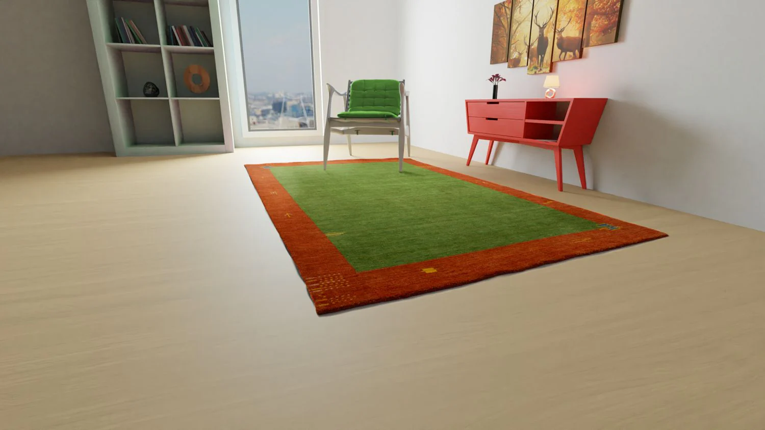Gabbeh Teppich - Indus 300 x 250 cm - grün - Image 2