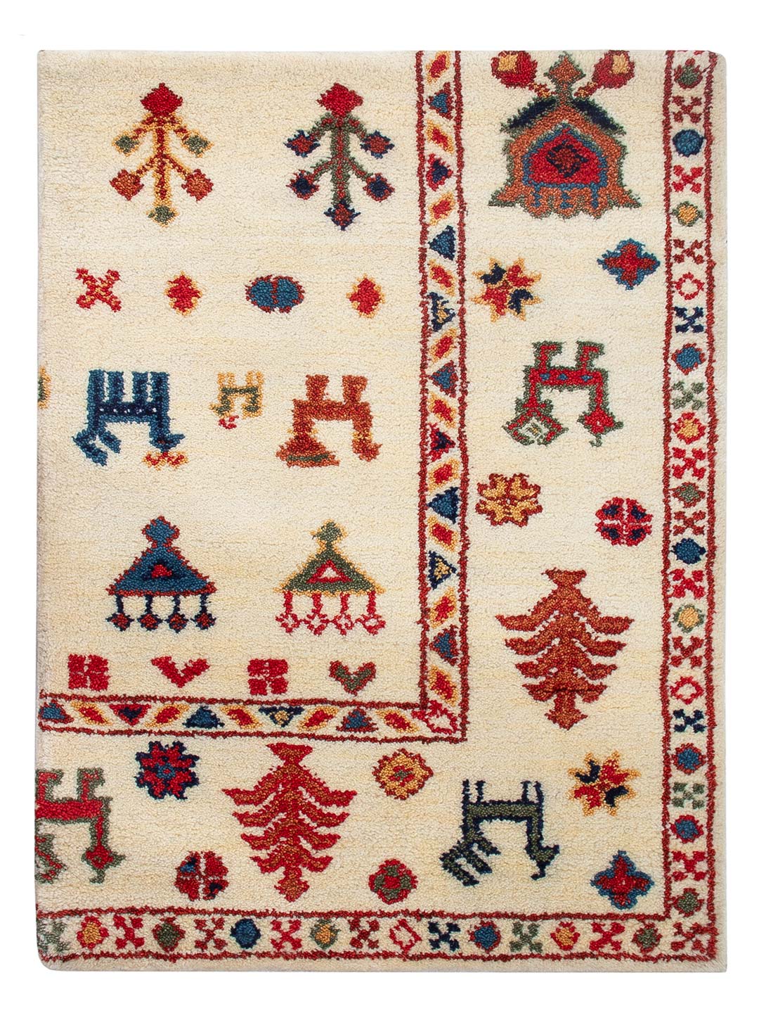 Gabbeh Teppich Indus 90x60cm - Wollteppich