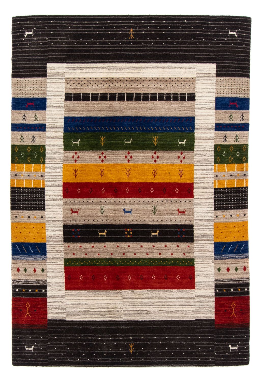 Gabbeh Teppich - Loribaft Indus 200 x 140 cm - mehrfarbig
