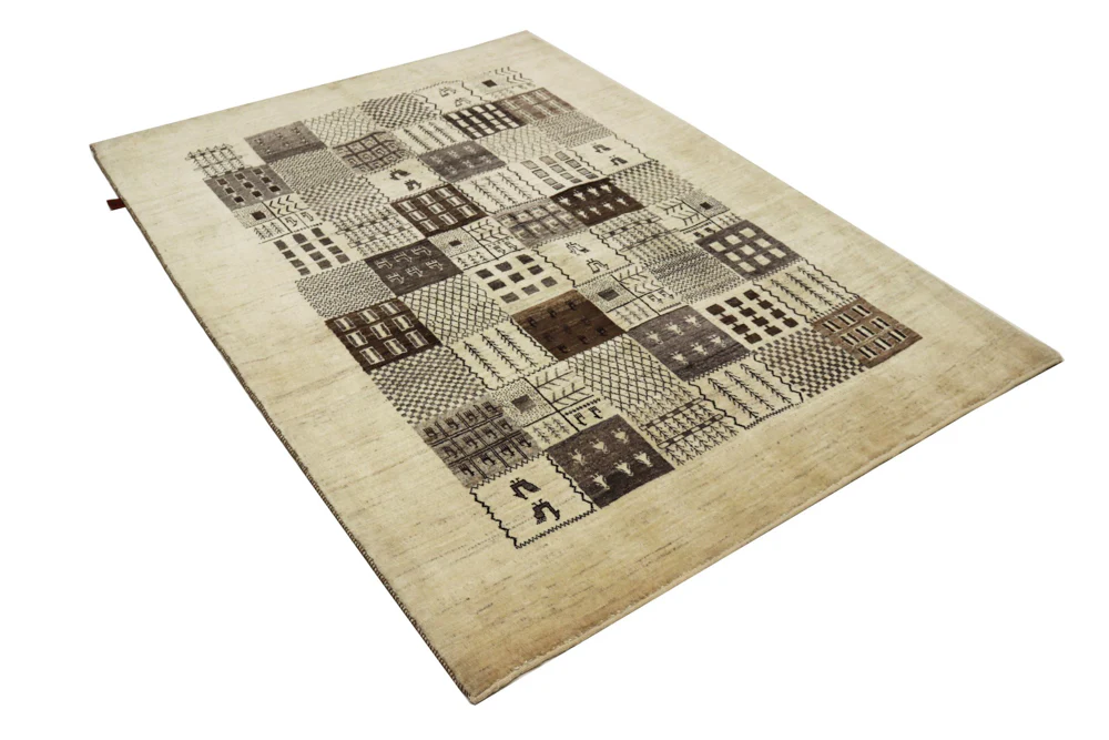 Gabbeh Teppich - Loribaft Indus - 206 x 152 cm - dunkelbeige - Image 9