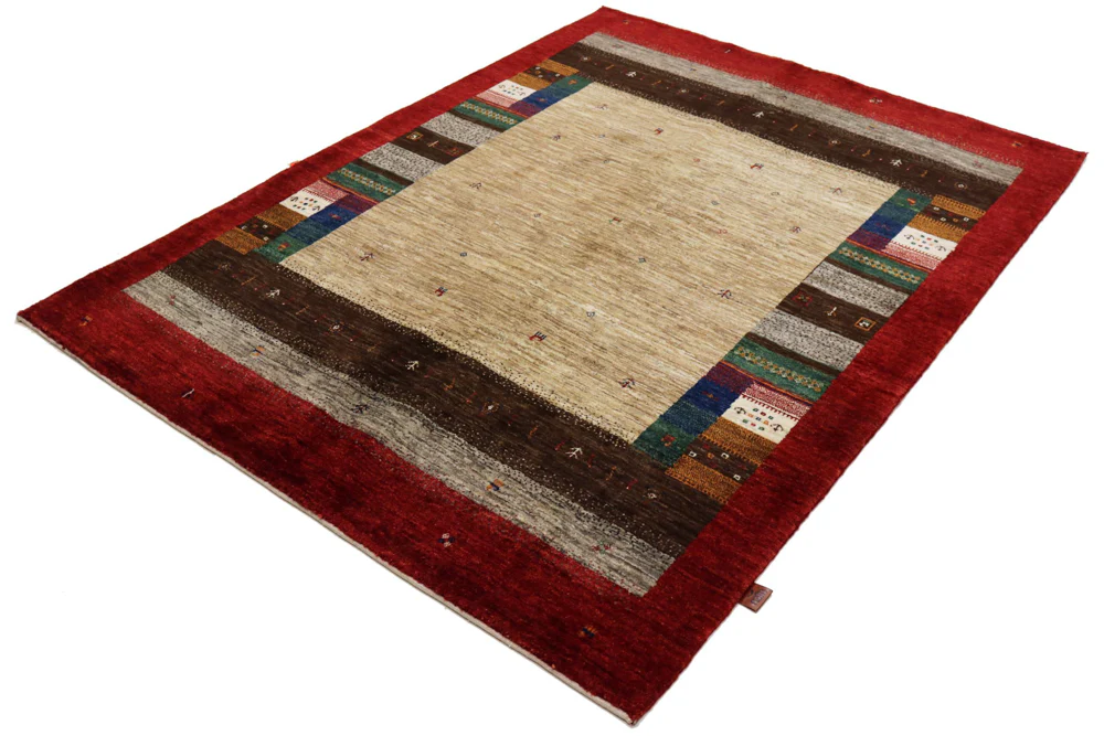 Gabbeh Teppich - Loribaft Indus - 213 x 157 cm - beige - Image 2
