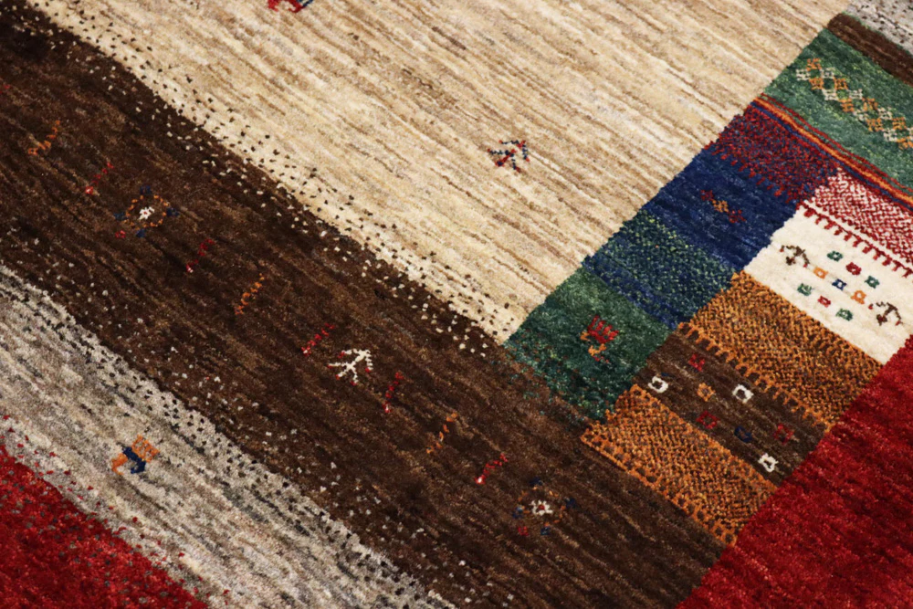 Gabbeh Teppich - Loribaft Indus - 213 x 157 cm - beige - Image 4