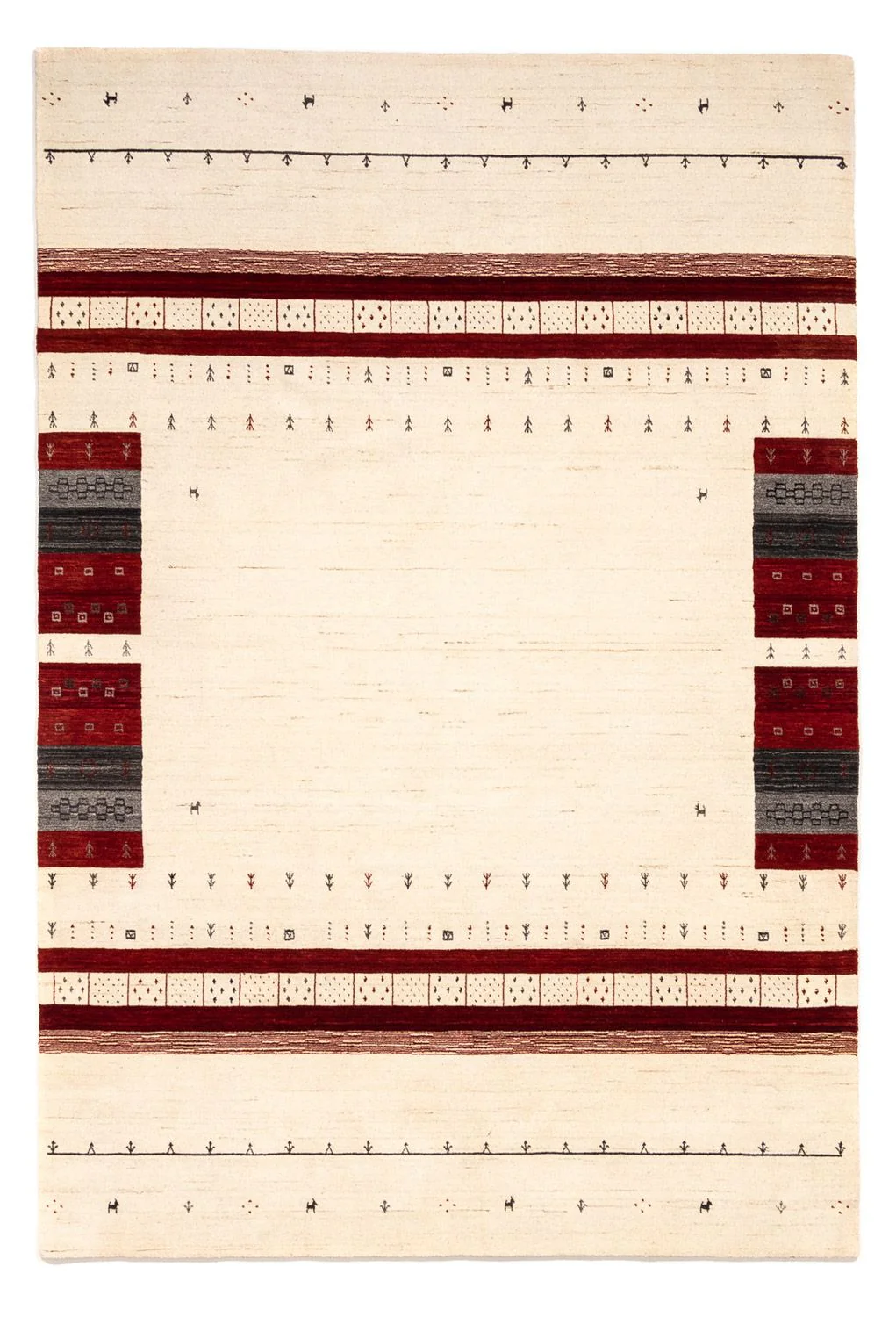 Gabbeh Teppich - Loribaft Indus 298 x 201 cm - beige