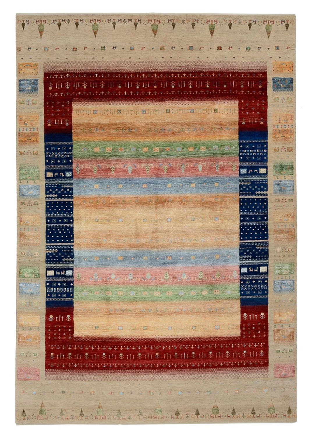 Gabbeh Teppich - Loribaft Indus - 302 x 205 cm - mehrfarbig