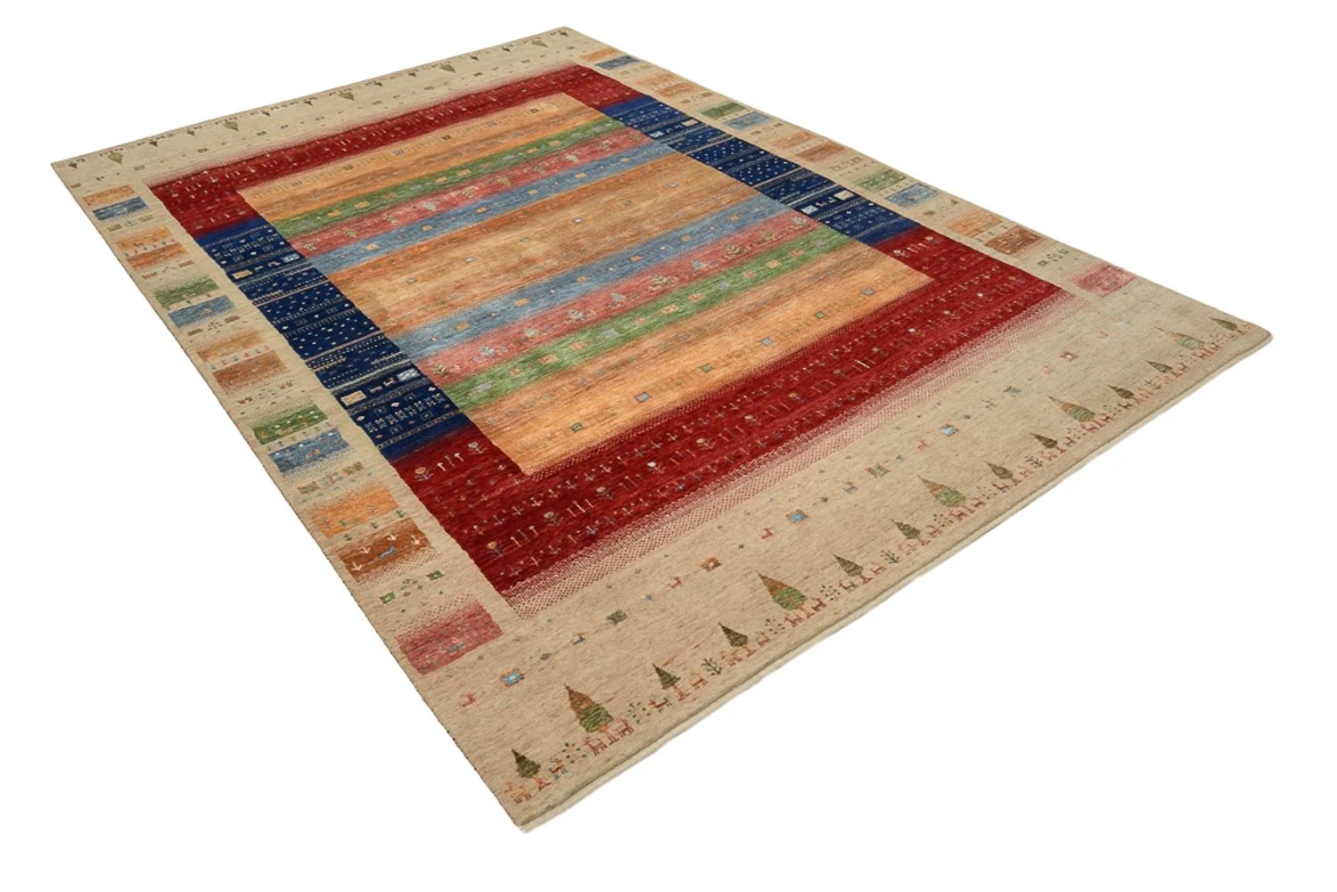 Gabbeh Teppich - Loribaft Indus - 302 x 205 cm - mehrfarbig - Image 4