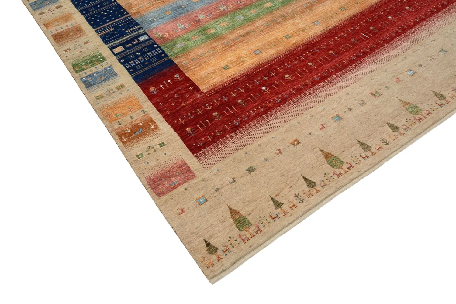 Gabbeh Teppich - Loribaft Indus - 302 x 205 cm - mehrfarbig - Image 5