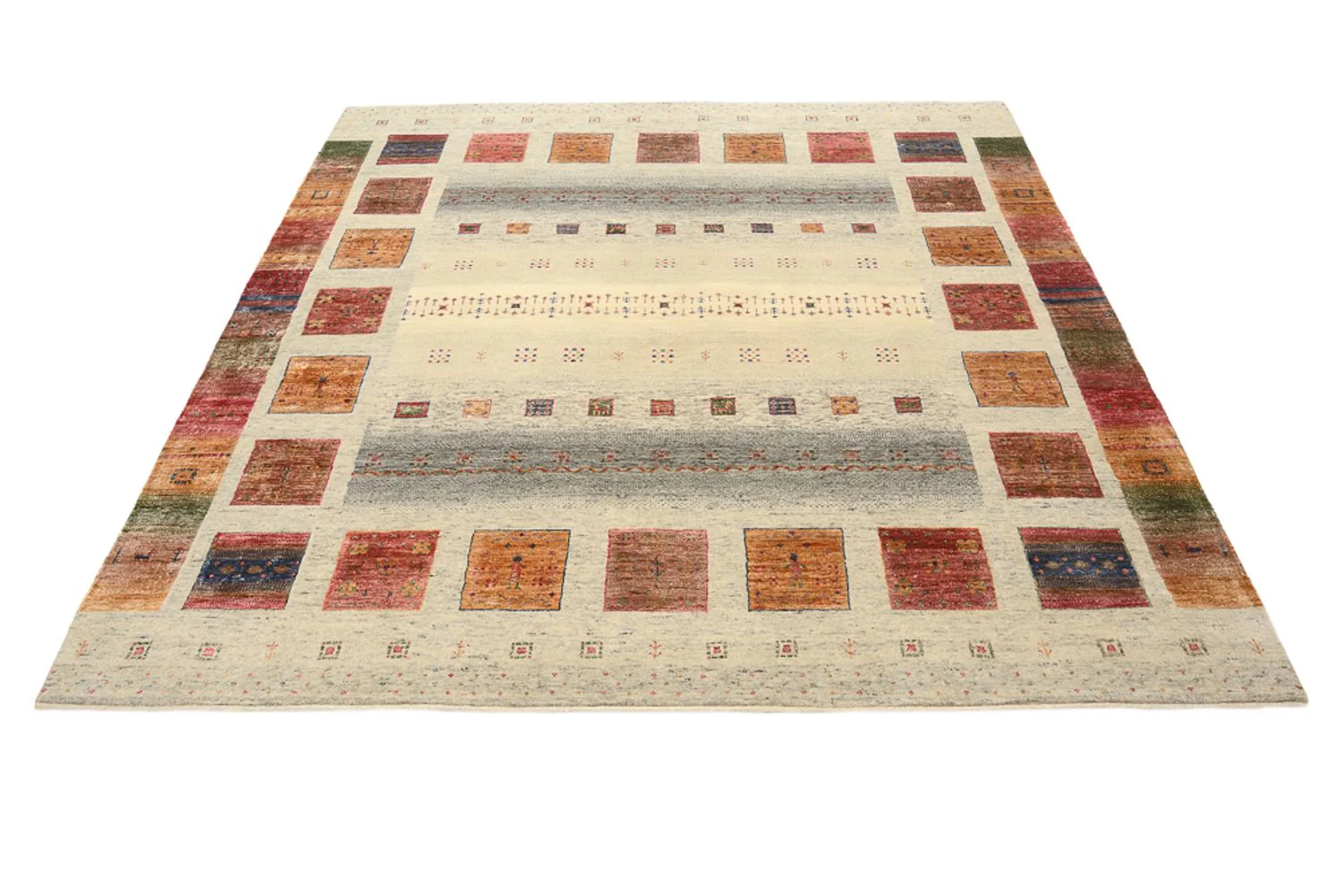 Gabbeh Teppich - Loribaft Indus quadratisch - 206 x 204 cm - dunkelbeige - Image 2