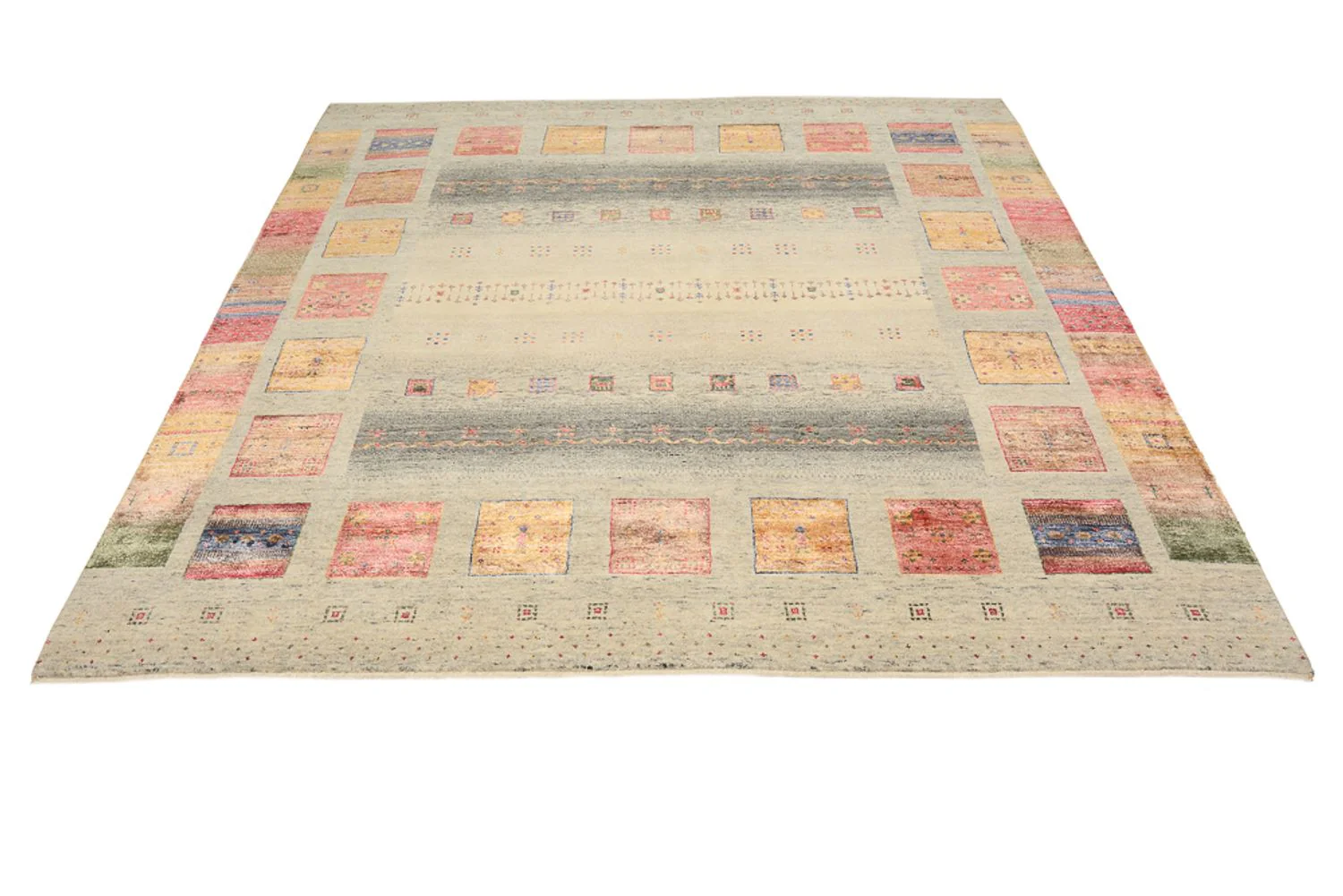 Gabbeh Teppich - Loribaft Indus quadratisch - 206 x 204 cm - dunkelbeige - Image 8