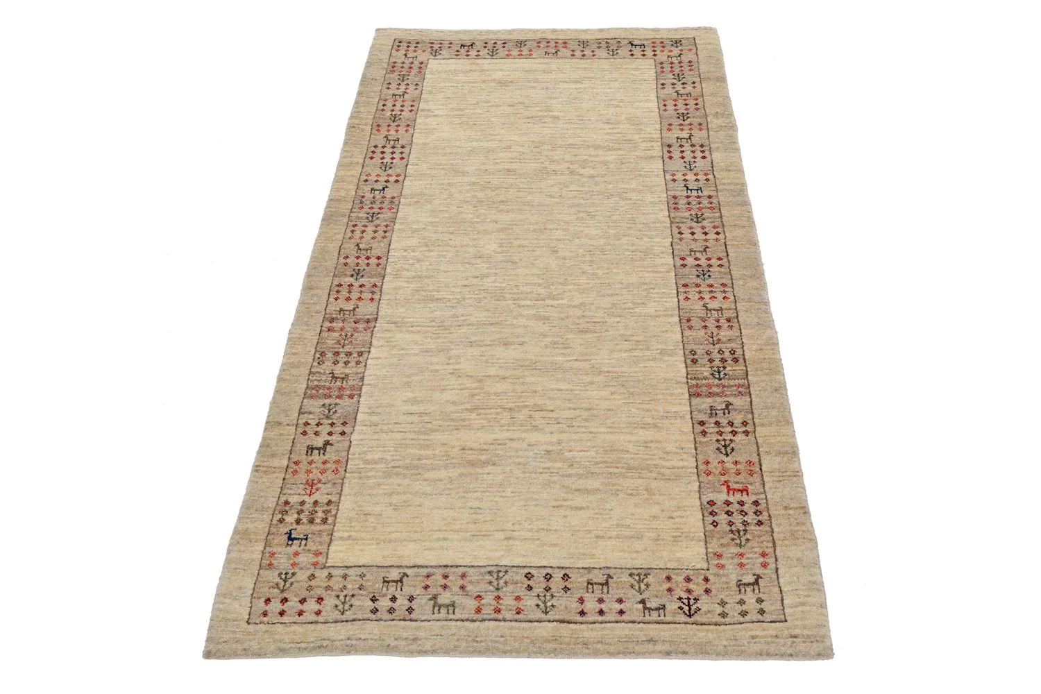 Gabbeh Teppich - Loribaft Perser 176 x 84 cm - sand - Image 4