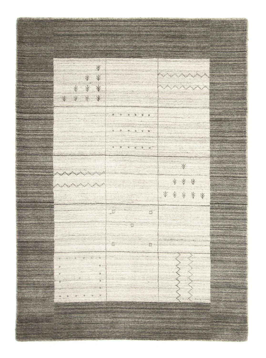 Gabbeh Teppich - Loribaft Perser 200 x 140 cm - grau