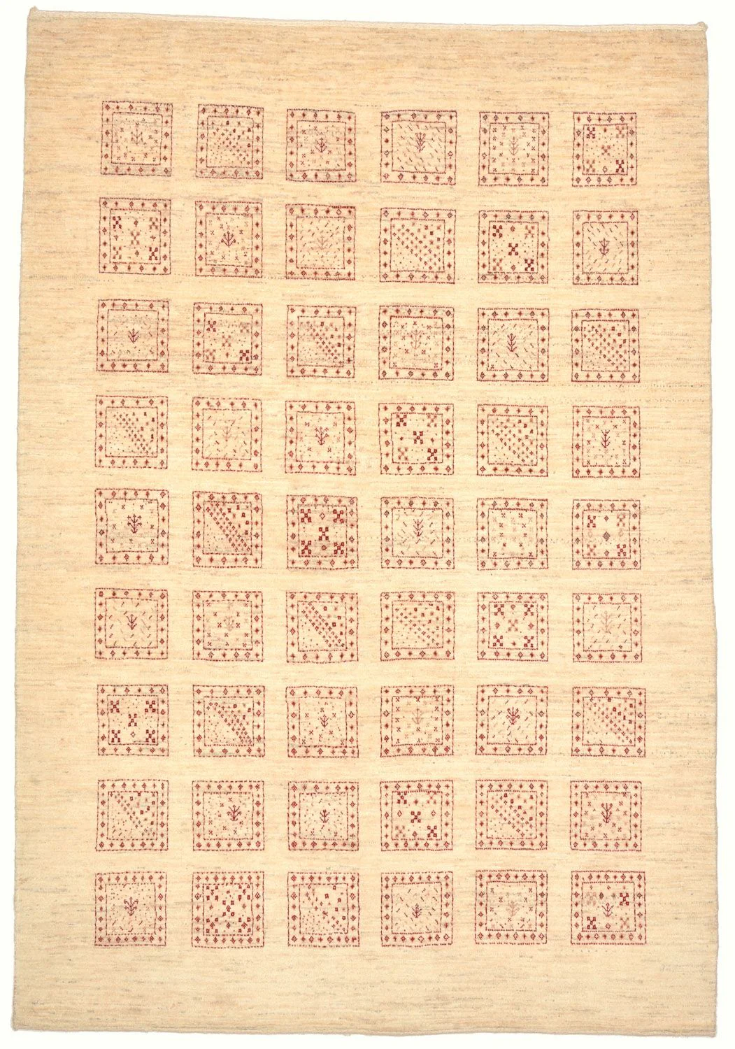 Gabbeh Teppich - Loribaft Perser 211 x 141 cm - beige