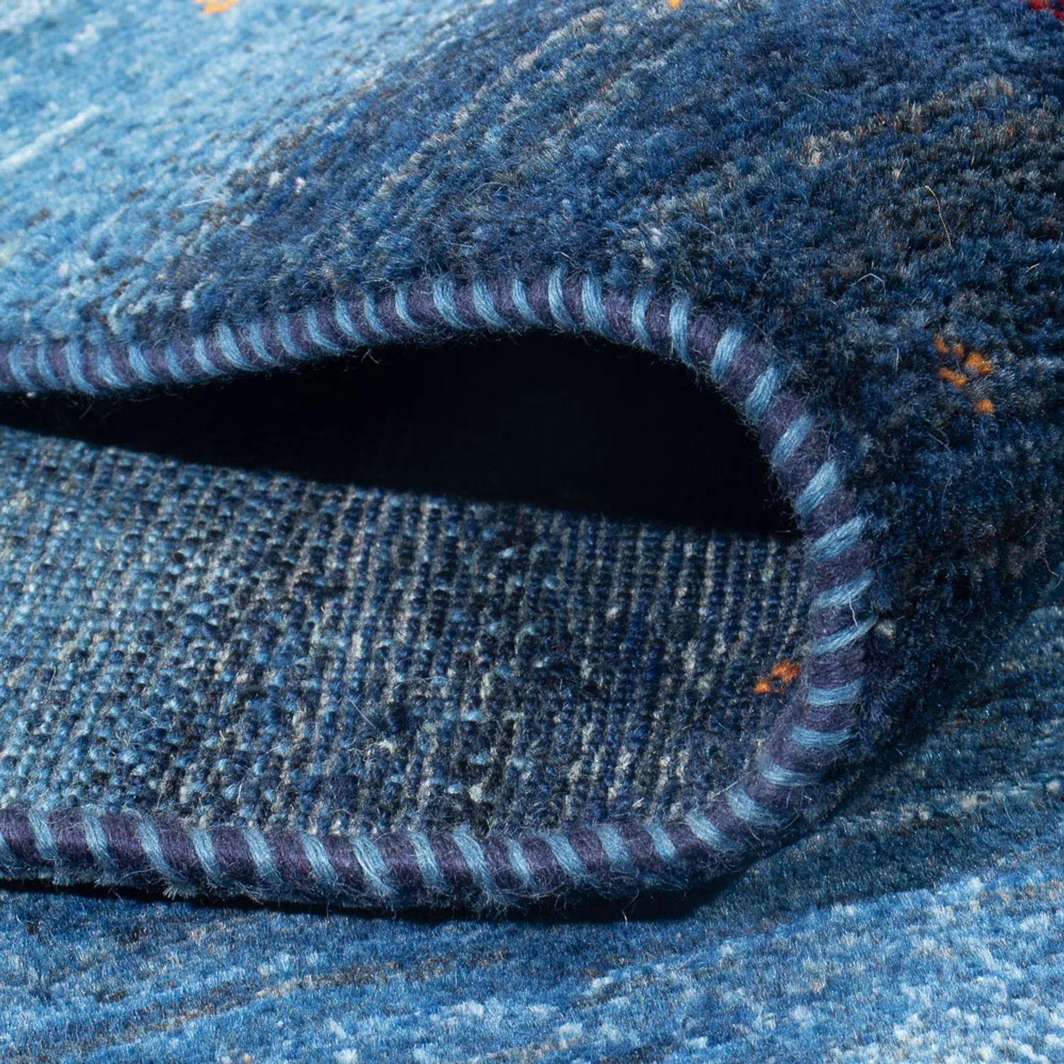Gabbeh Teppich - Loribaft Perser - 232 x 179 cm - seeblau - Image 4