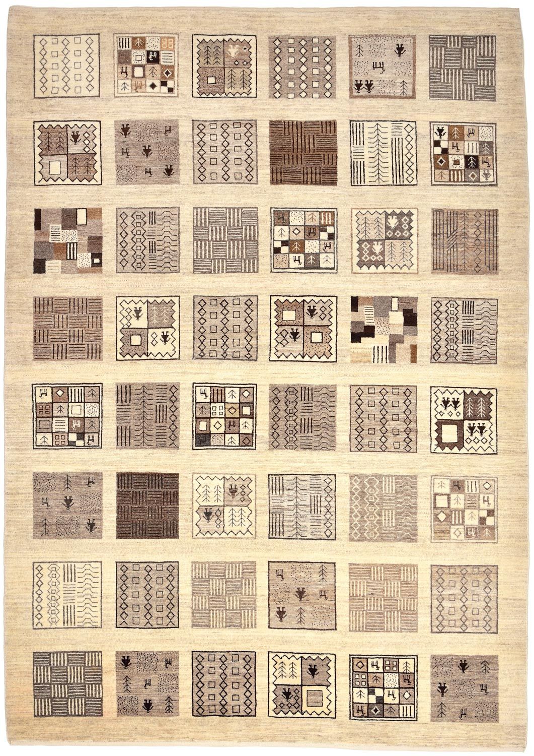 Gabbeh Teppich - Loribaft Perser 296 x 206 cm - hellbraun