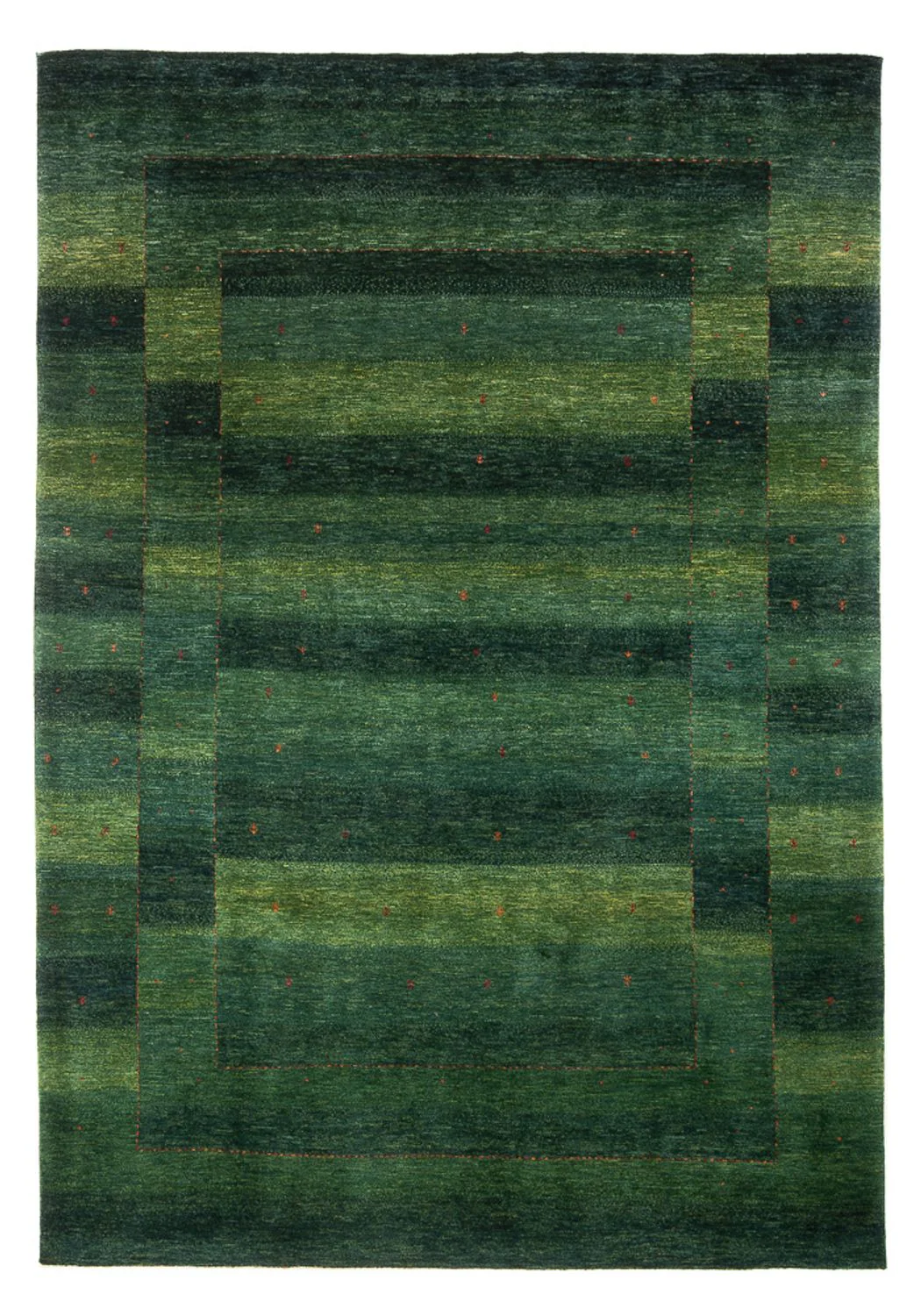 Gabbeh Teppich - Loribaft Perser - 322 x 213 cm - dunkelgrün
