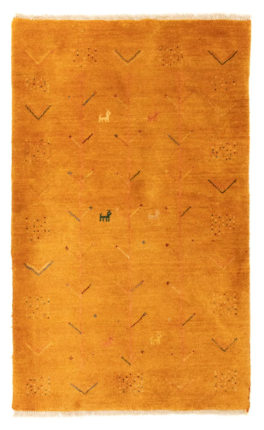 Gabbeh Teppich - Perser 130 x 81 cm - gold