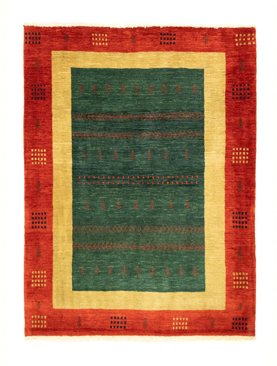 Gabbeh Teppich - Perser 181 x 127 cm - grün