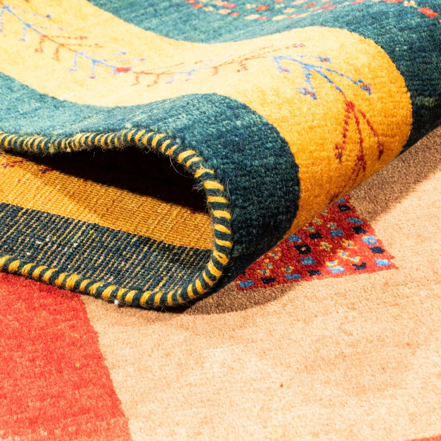 Gabbeh Persisch Teppich 197x155cm - Perserteppich Wollteppich - Image 4