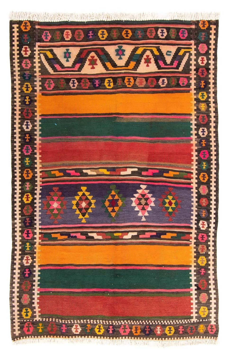 Kelim Teppich - Old 190 x 130 cm - mehrfarbig
