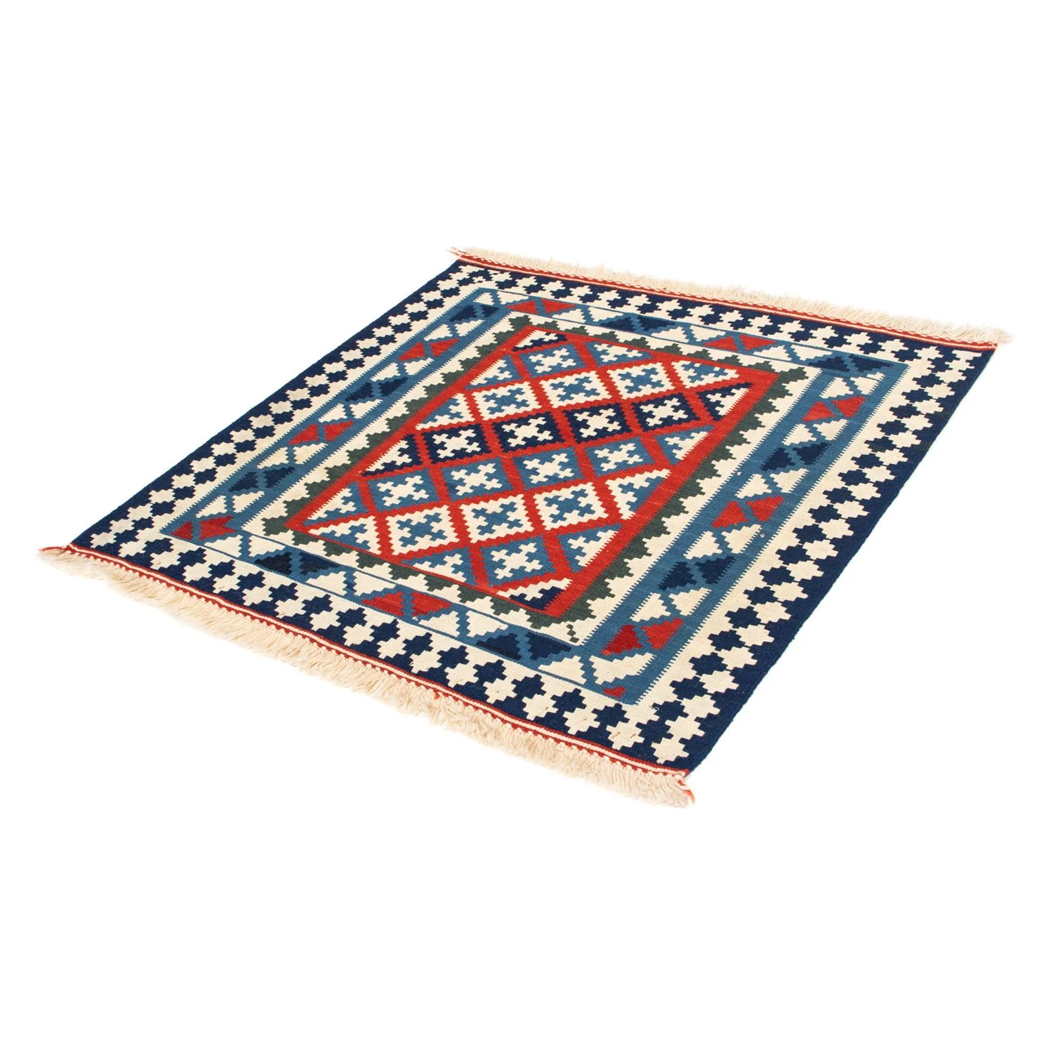 Kelim Teppich - Oriental 100 x 100 cm - blau - Image 5