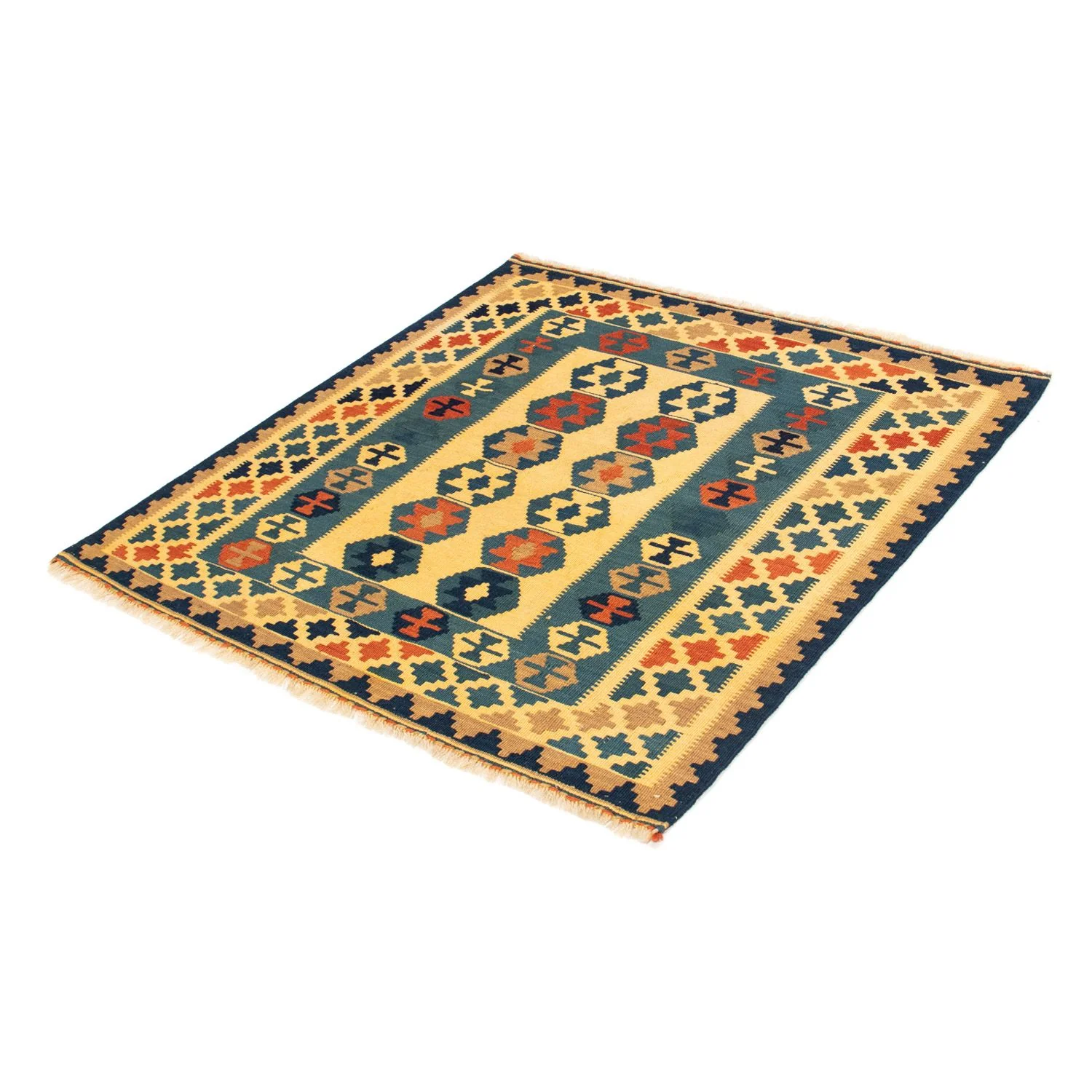 Kelim Teppich - Oriental 101 x 95 cm - gold - Image 5
