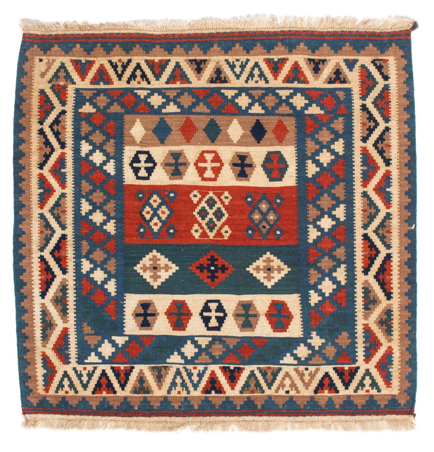 Kelim Teppich - Oriental 102 x 100 cm - blau