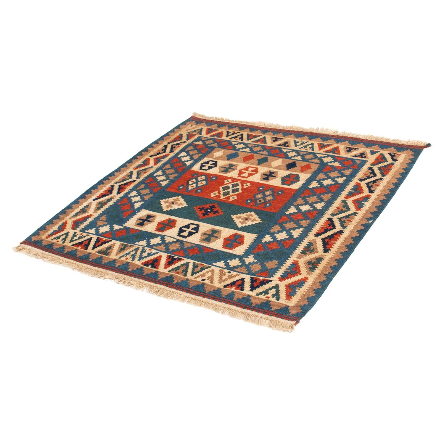 Kelim Teppich - Oriental 102 x 100 cm - blau - Image 5