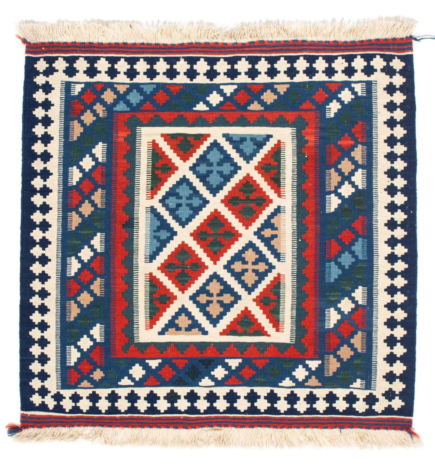 Kelim Teppich - Oriental 103 x 100 cm - dunkelblau