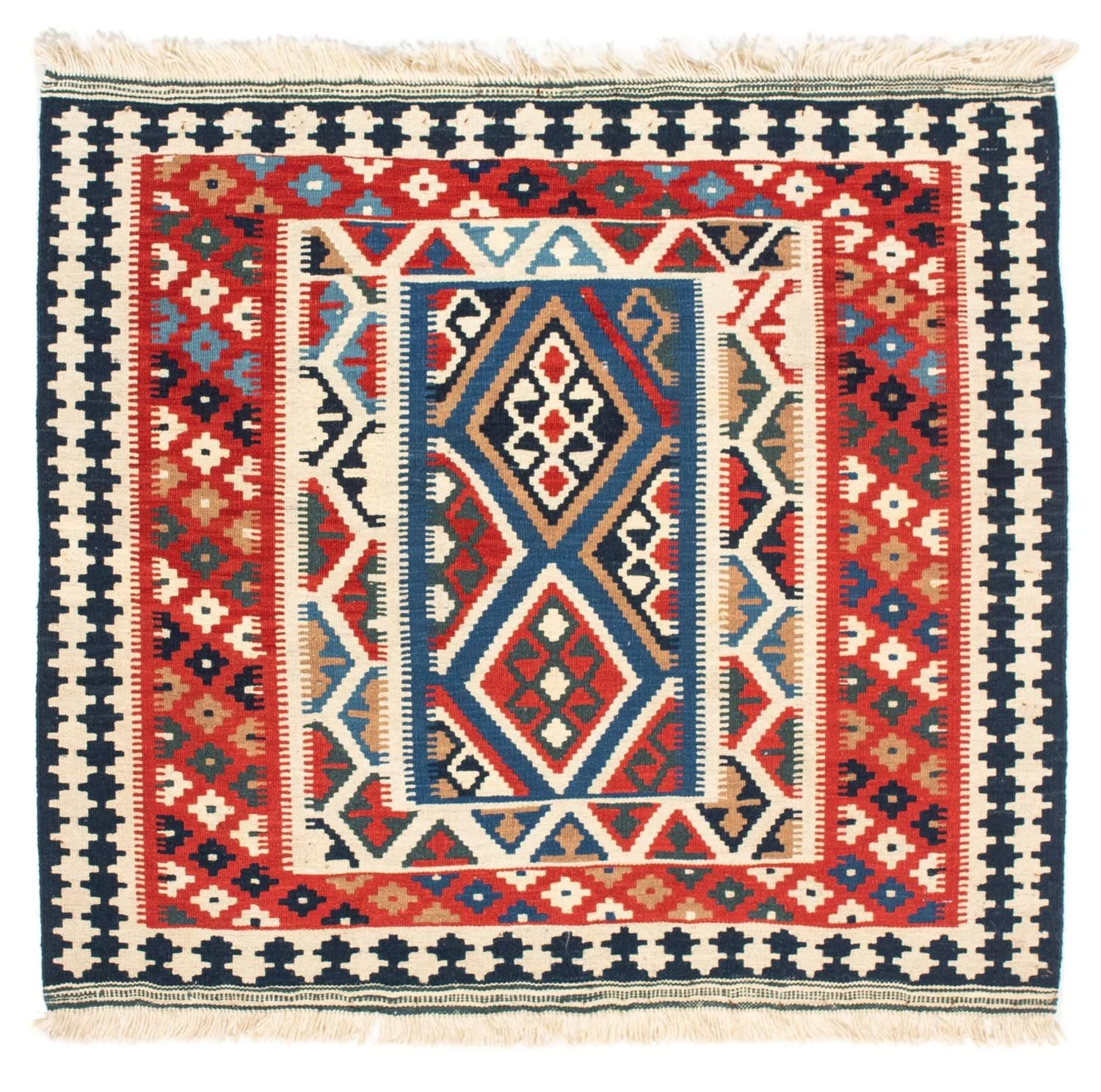 Kelim Teppich - Oriental 104 x 99 cm - rot