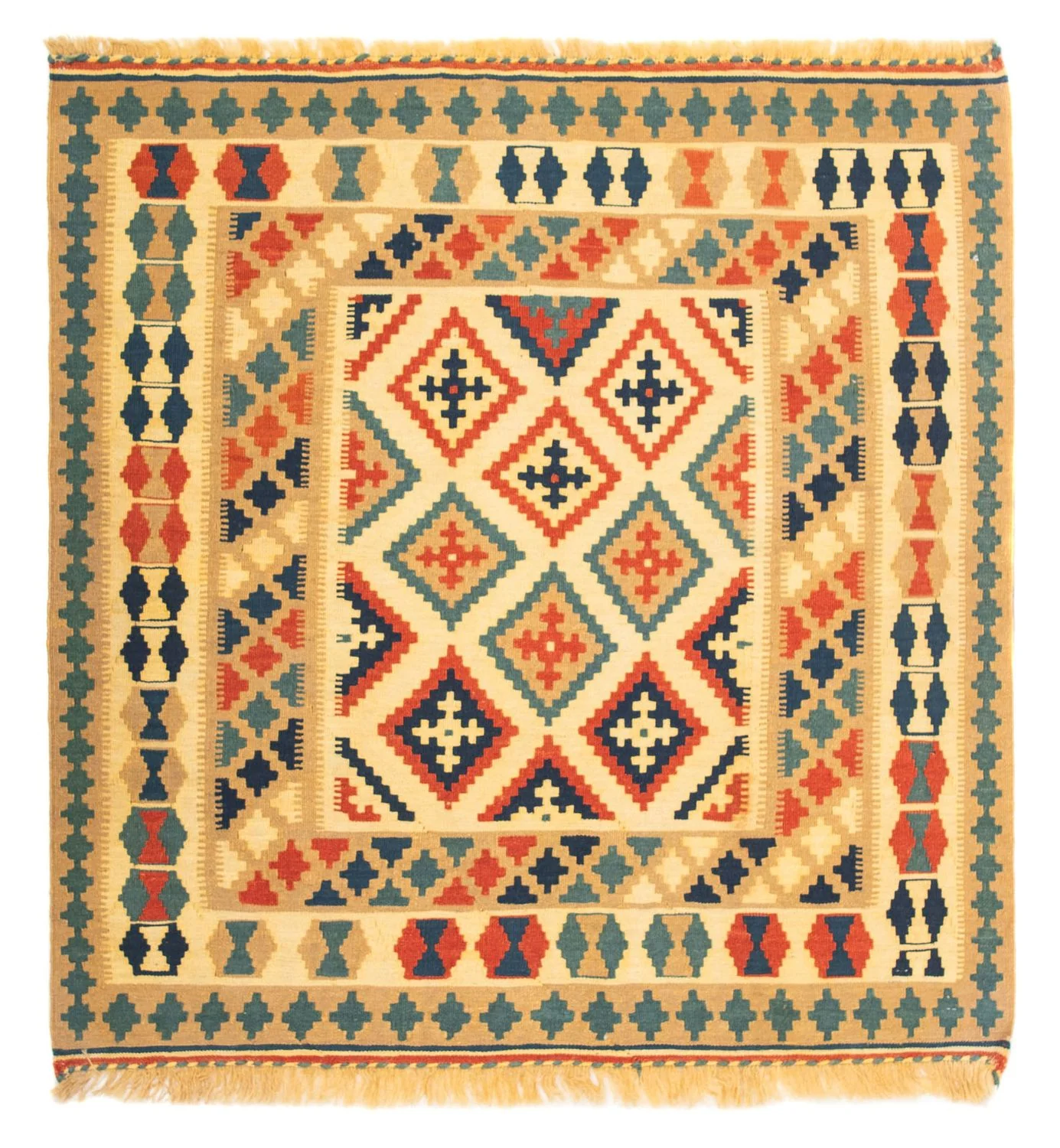 Kelim Teppich - Oriental 105 x 103 cm - mehrfarbig