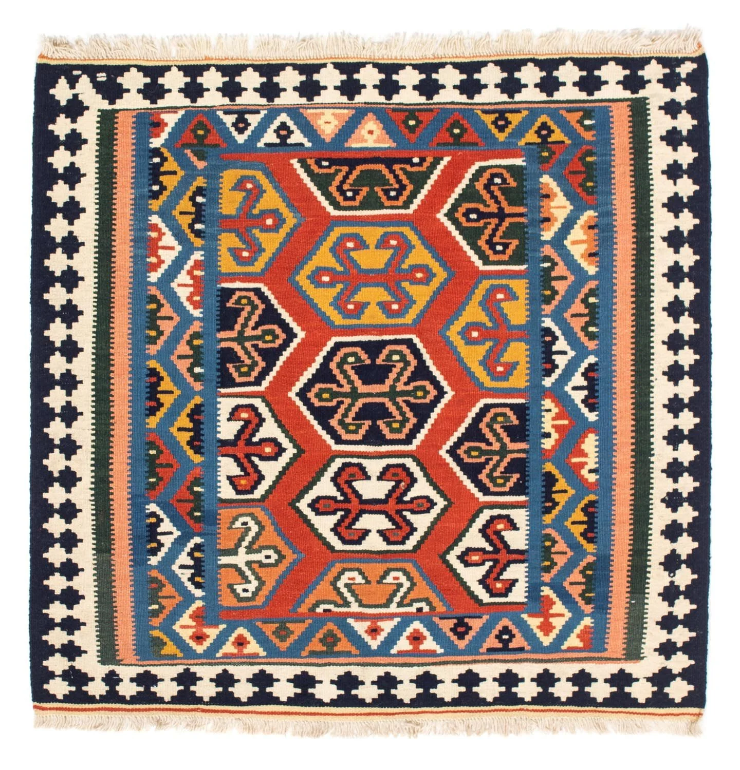 Kelim Teppich - Oriental 105 x 103 cm - rot