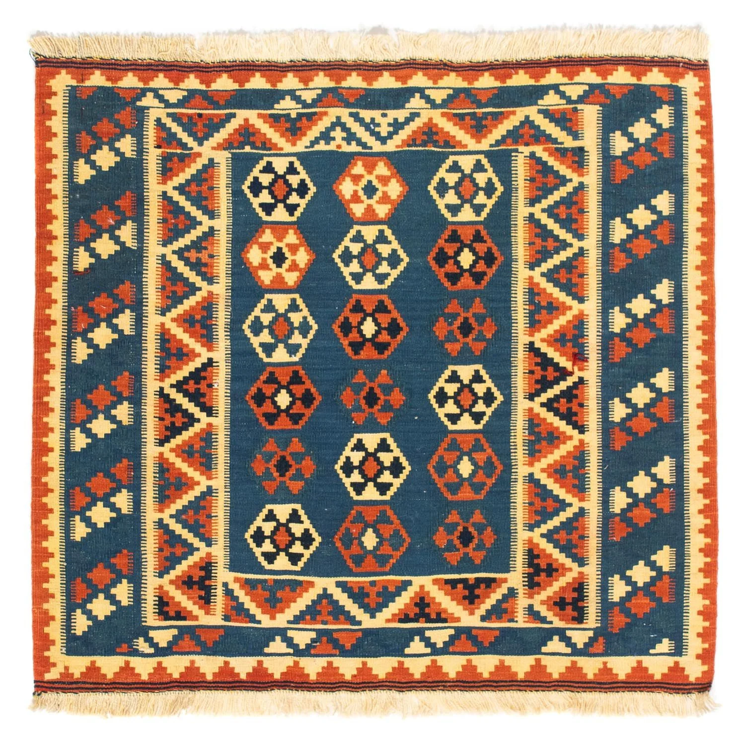 Kelim Teppich - Oriental 105 x 103 cm - dunkelblau