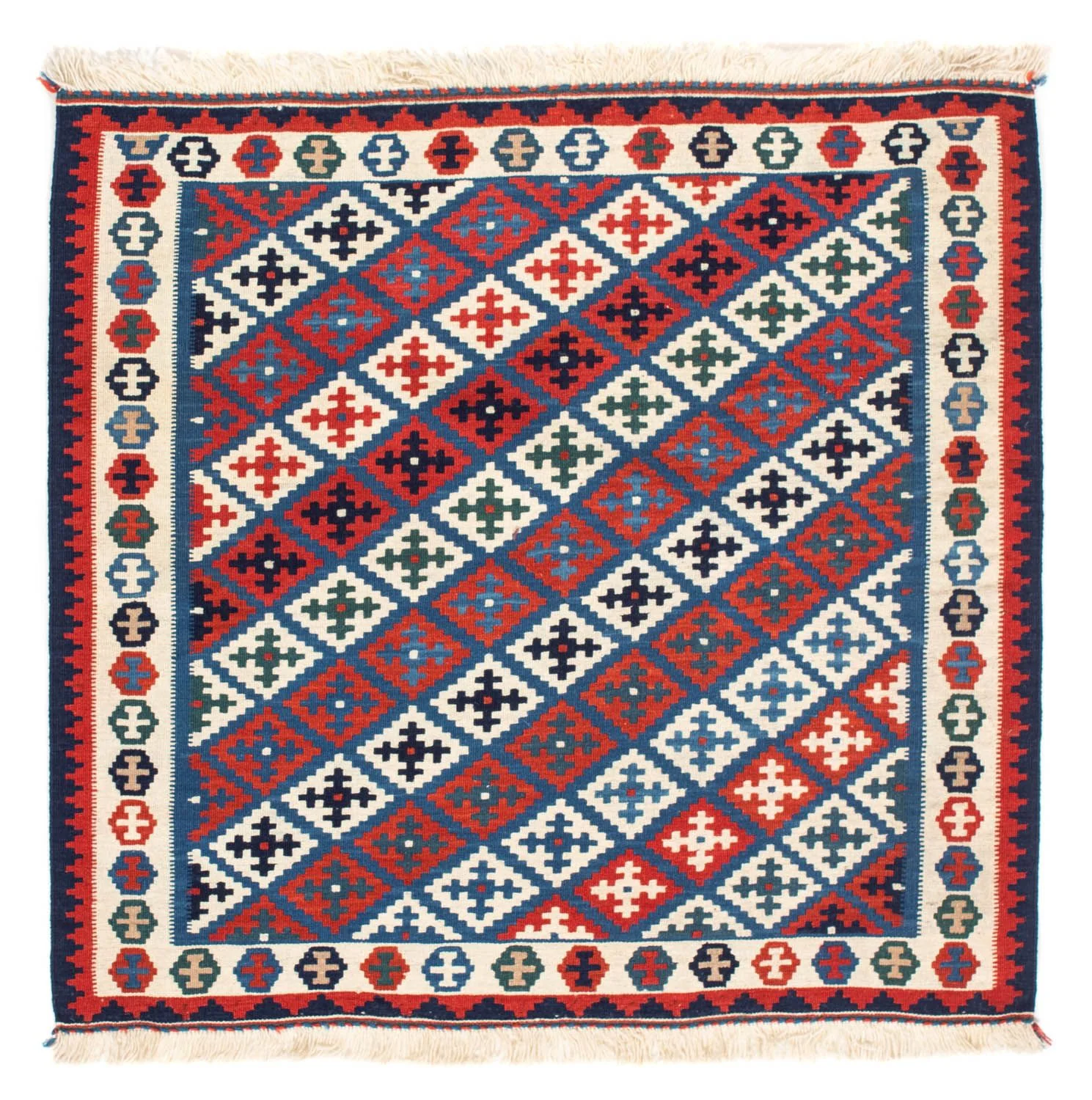 Kelim Teppich - Oriental 105 x 103 cm - blau