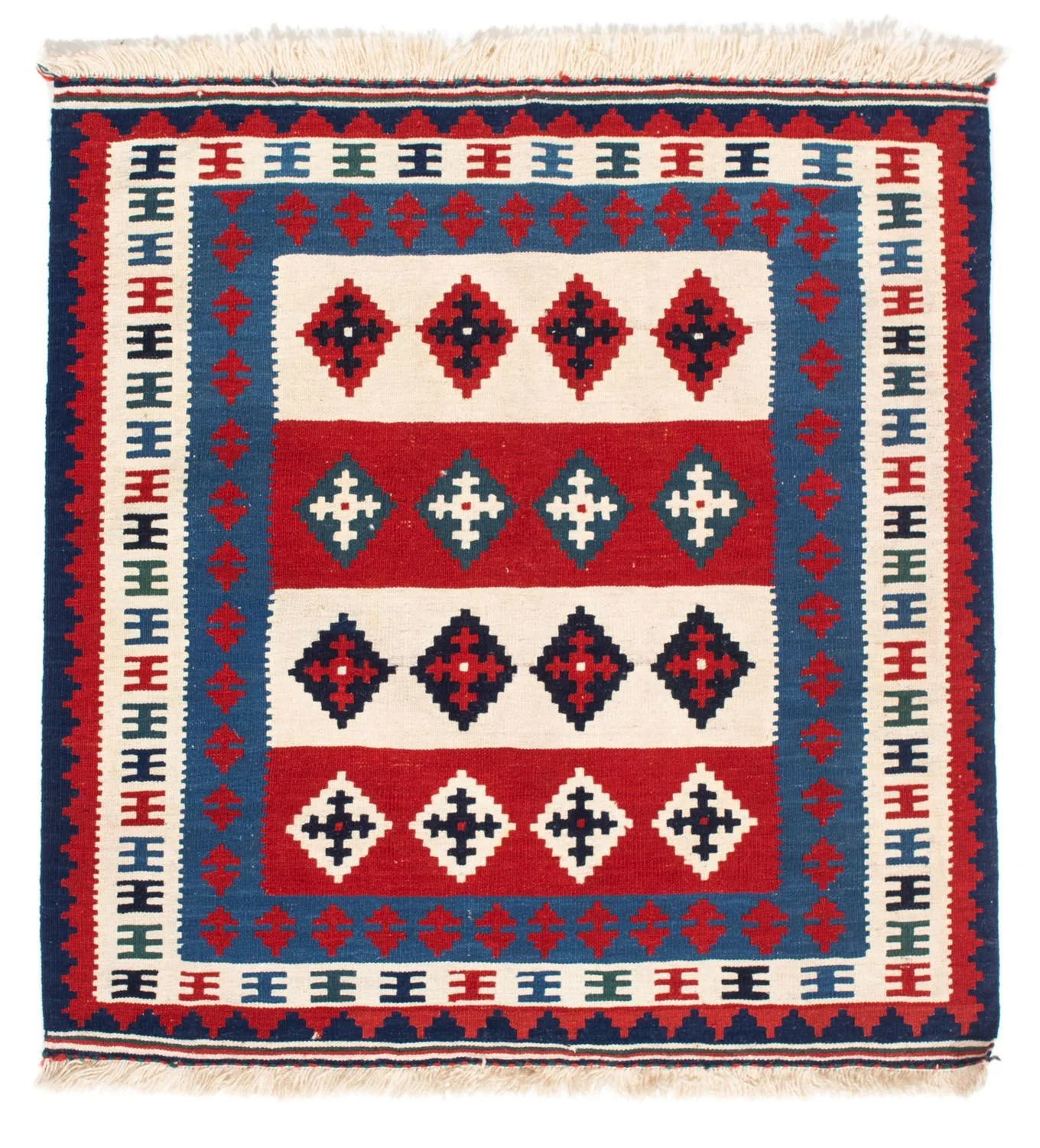 Kelim Teppich - Oriental 106 x 103 cm - blau