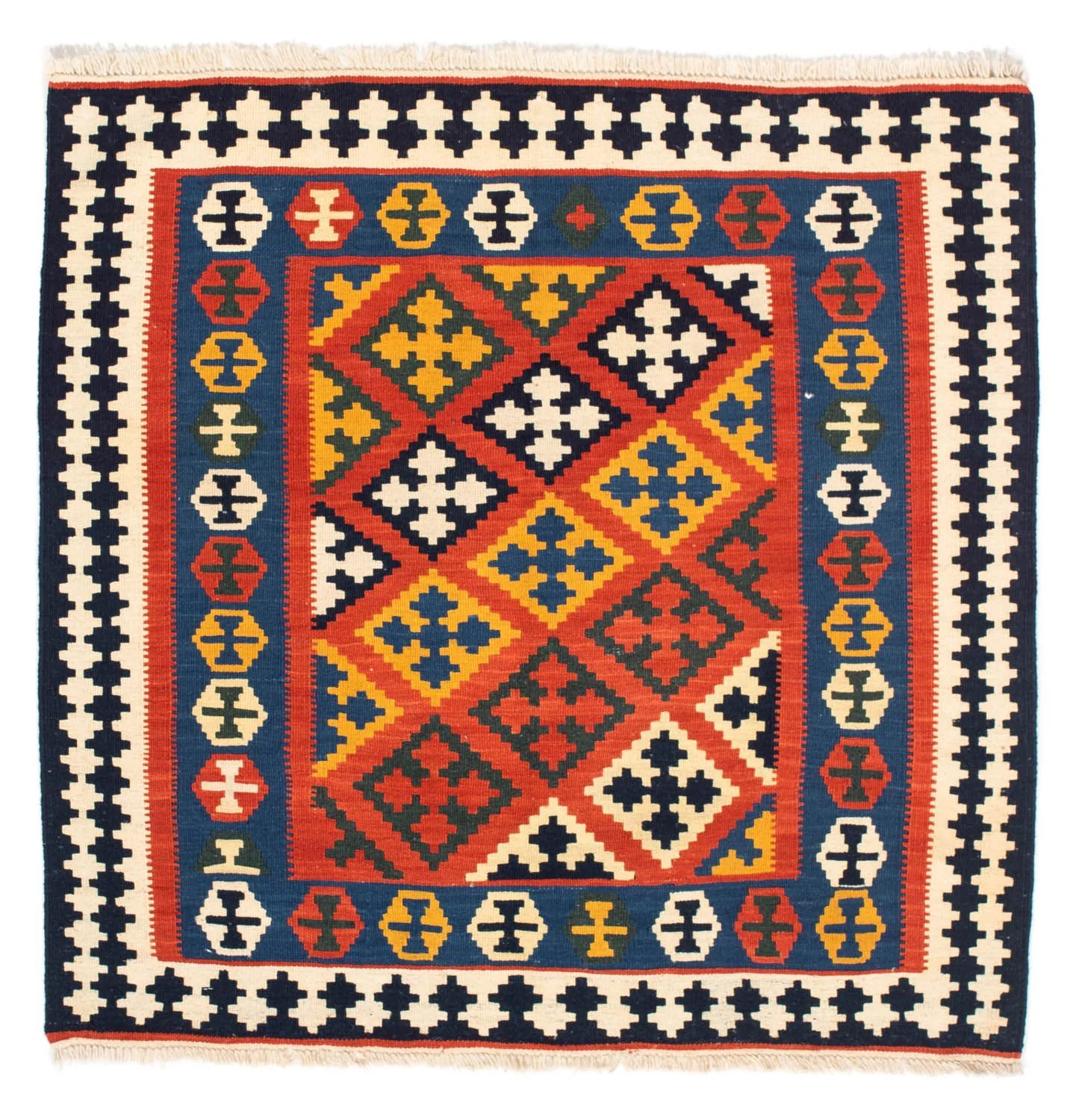 Kelim Teppich - Oriental 107 x 105 cm - rot