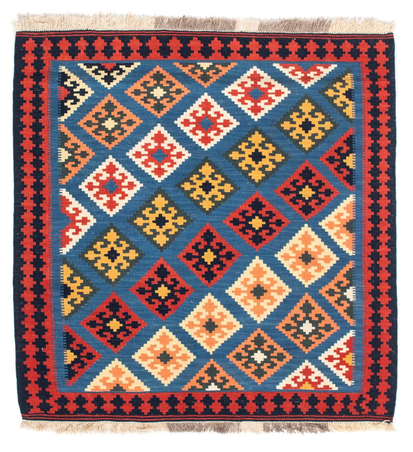 Kelim Teppich - Oriental 110 x 107 cm - blau