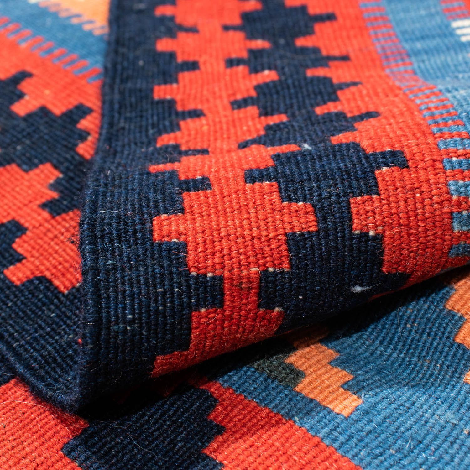 Kelim Teppich - Oriental 110 x 107 cm - blau - Image 4